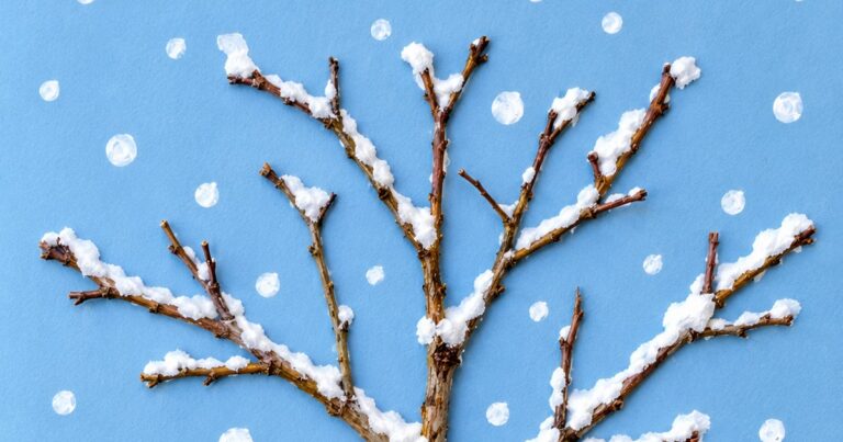 Snow-covered winter tree artwork for the Searcy Tree Board Winter Tree Art Contest in Searcy Arkansas