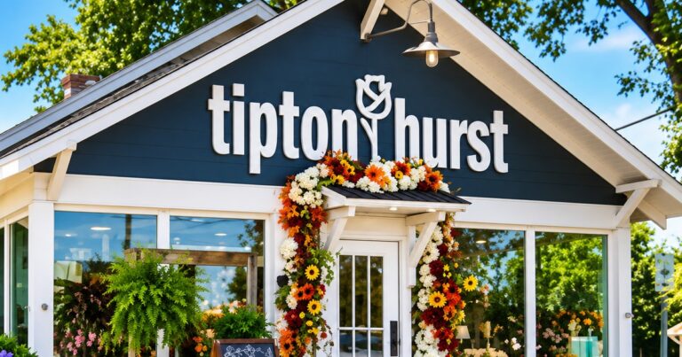 Tipton & Hurst florist storefront with flower garlands around the door, as the Arkansas florist adds 3 floral designers in its 140th anniversary year