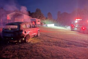 Vehicle Bursts Into Flames In Arkansas As Firefighters Scramble